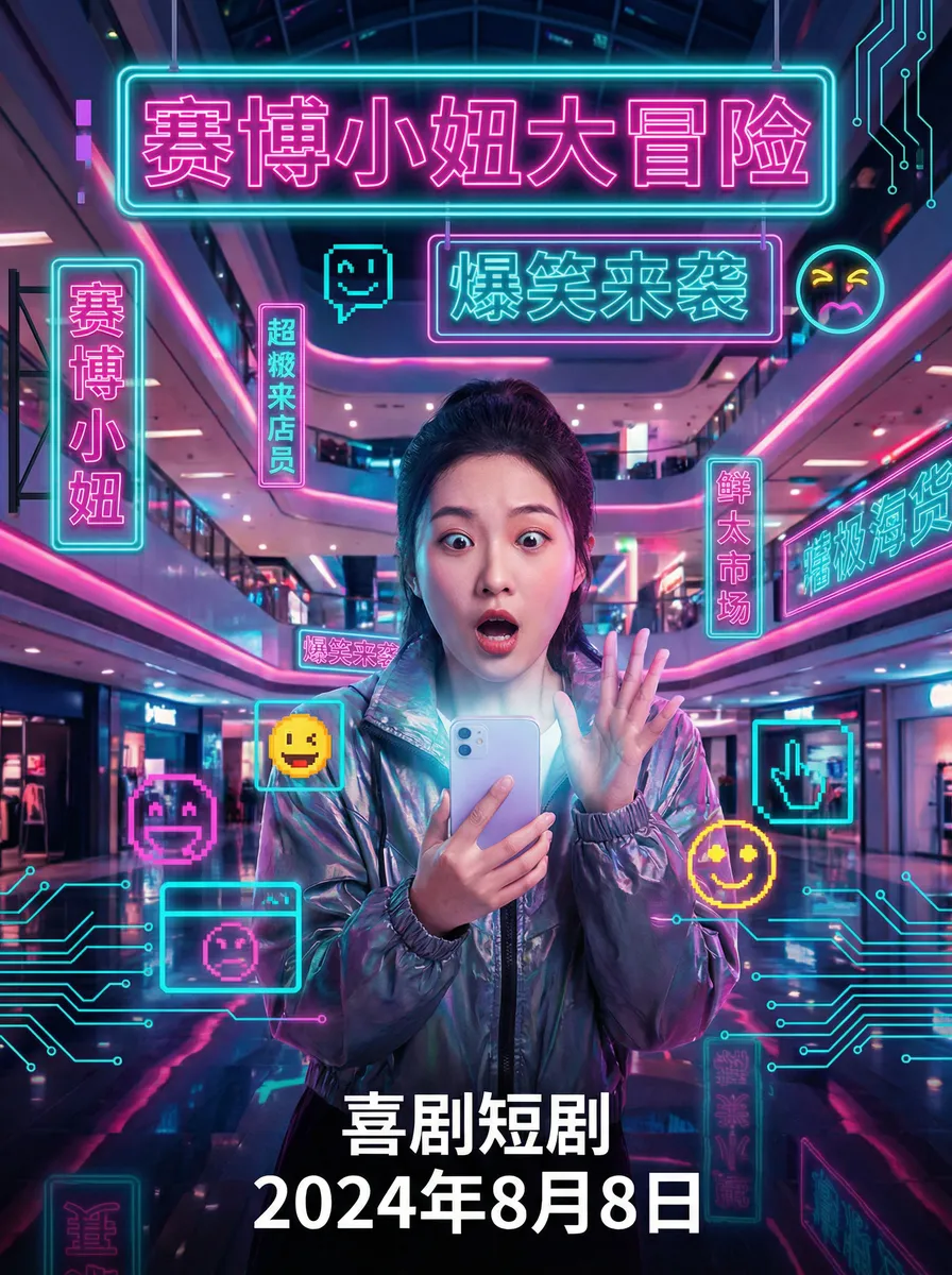 天堂在线亚洲精品专区 搞笑喜剧短剧 - 赛博小妞大冒险海报